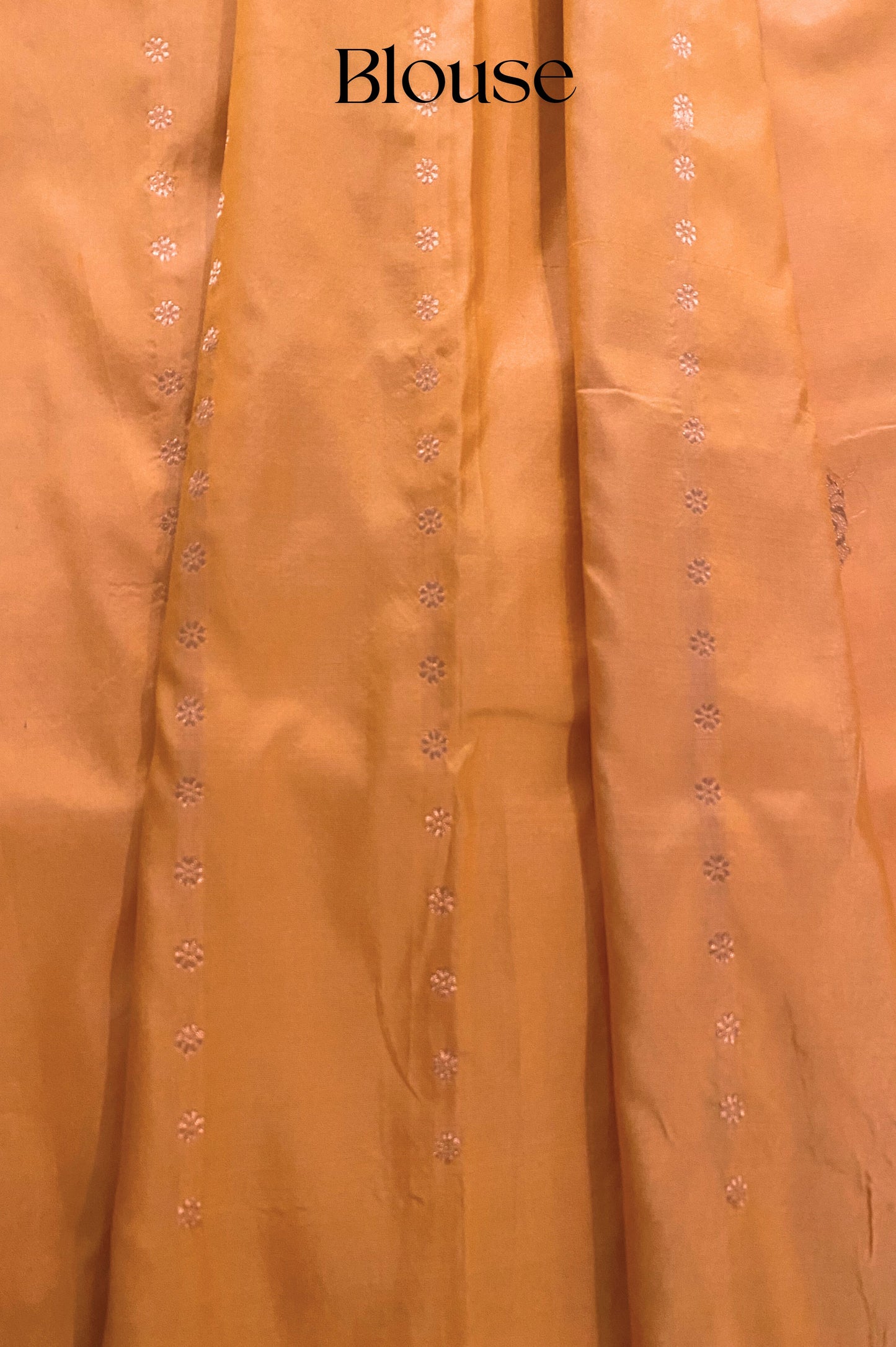Pearlescent Peach Banarasi Silk Saree With Copper Jari