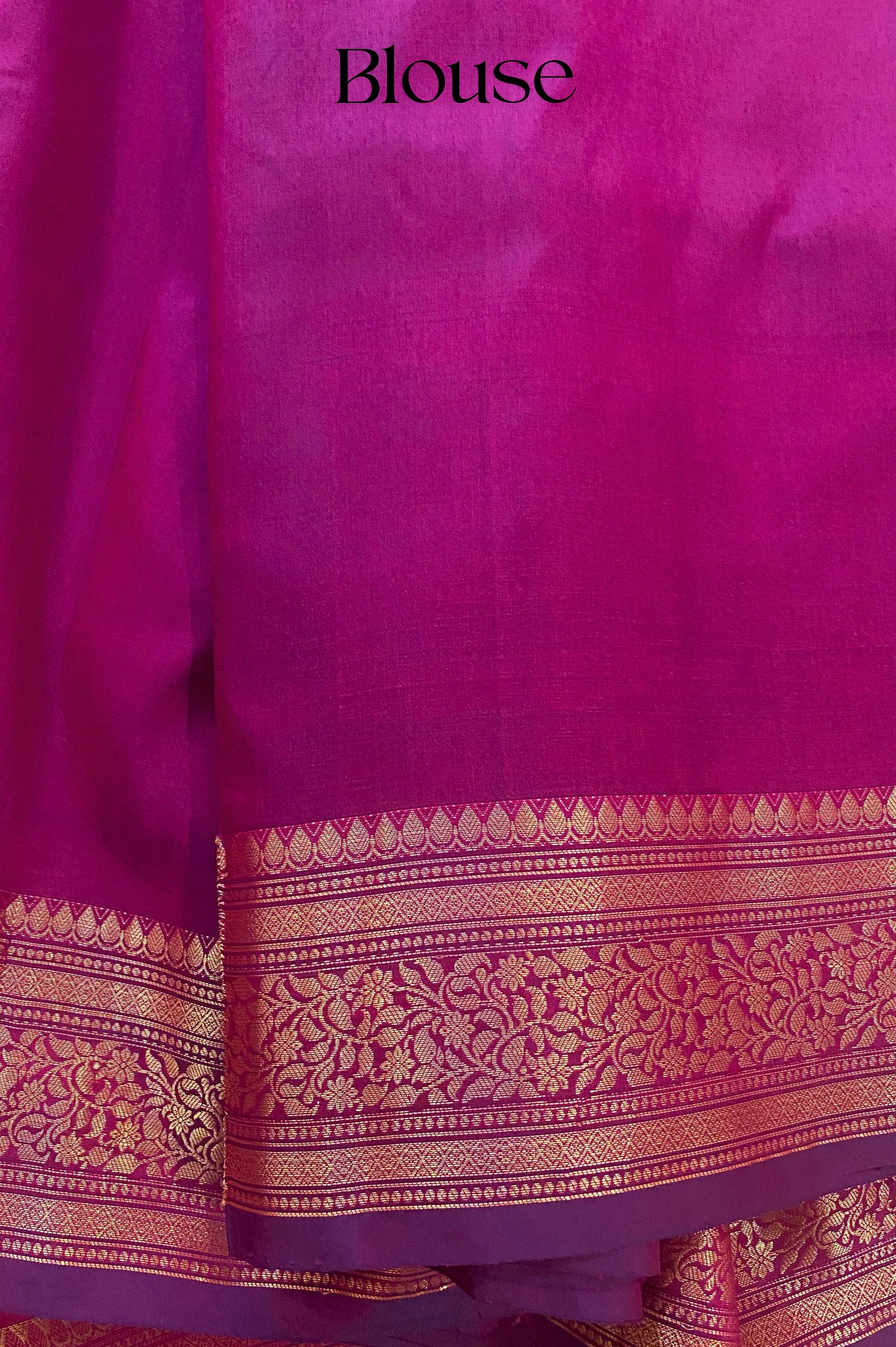 Hydrangea Motif Pure Katan Magenta Banarasi Saree