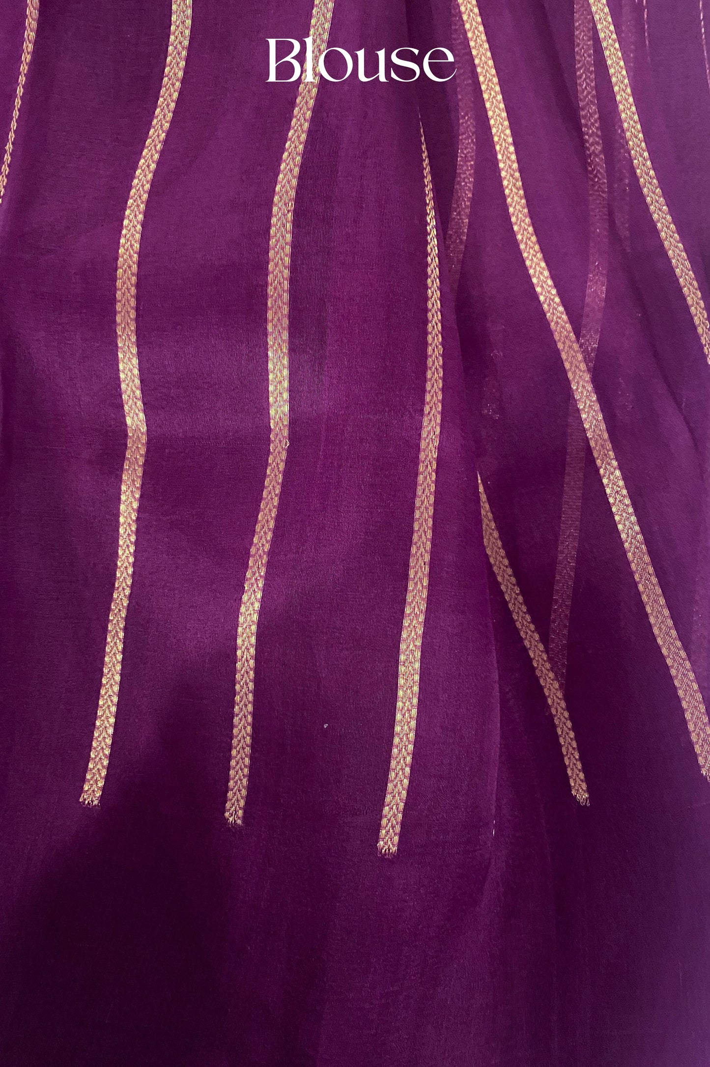 Purple Pure Kora Silk Banarasi Handloom Saree With Gold Zari