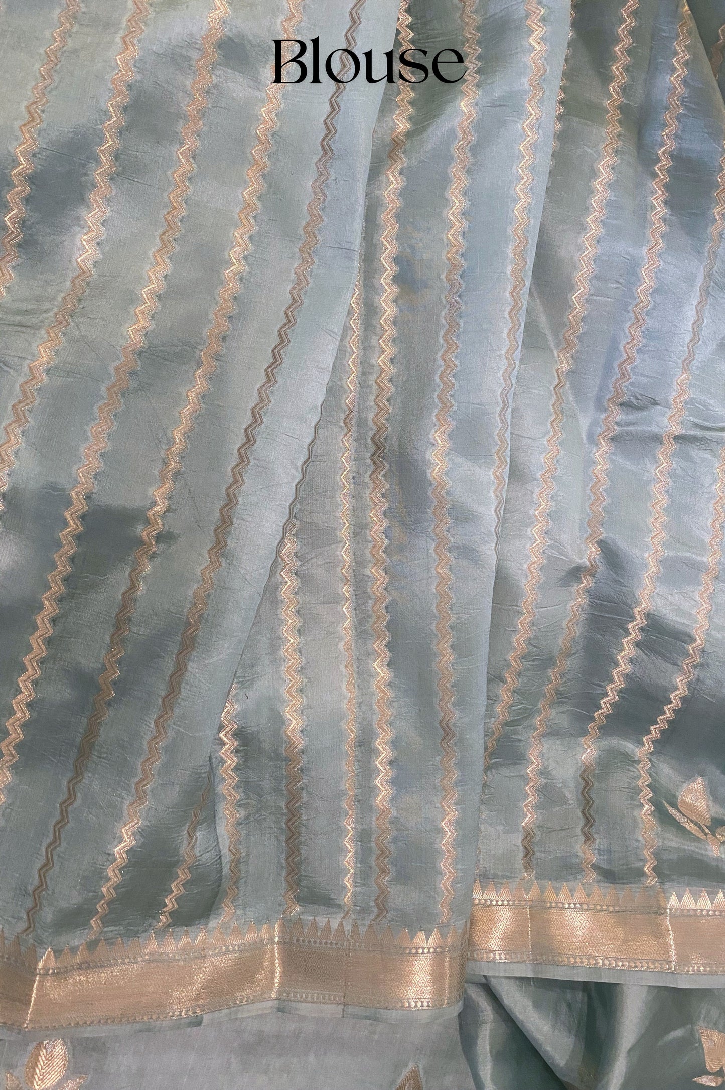 Dreamy Blue Pure Katan Silk Saree with Silver Zari Border and Buti.