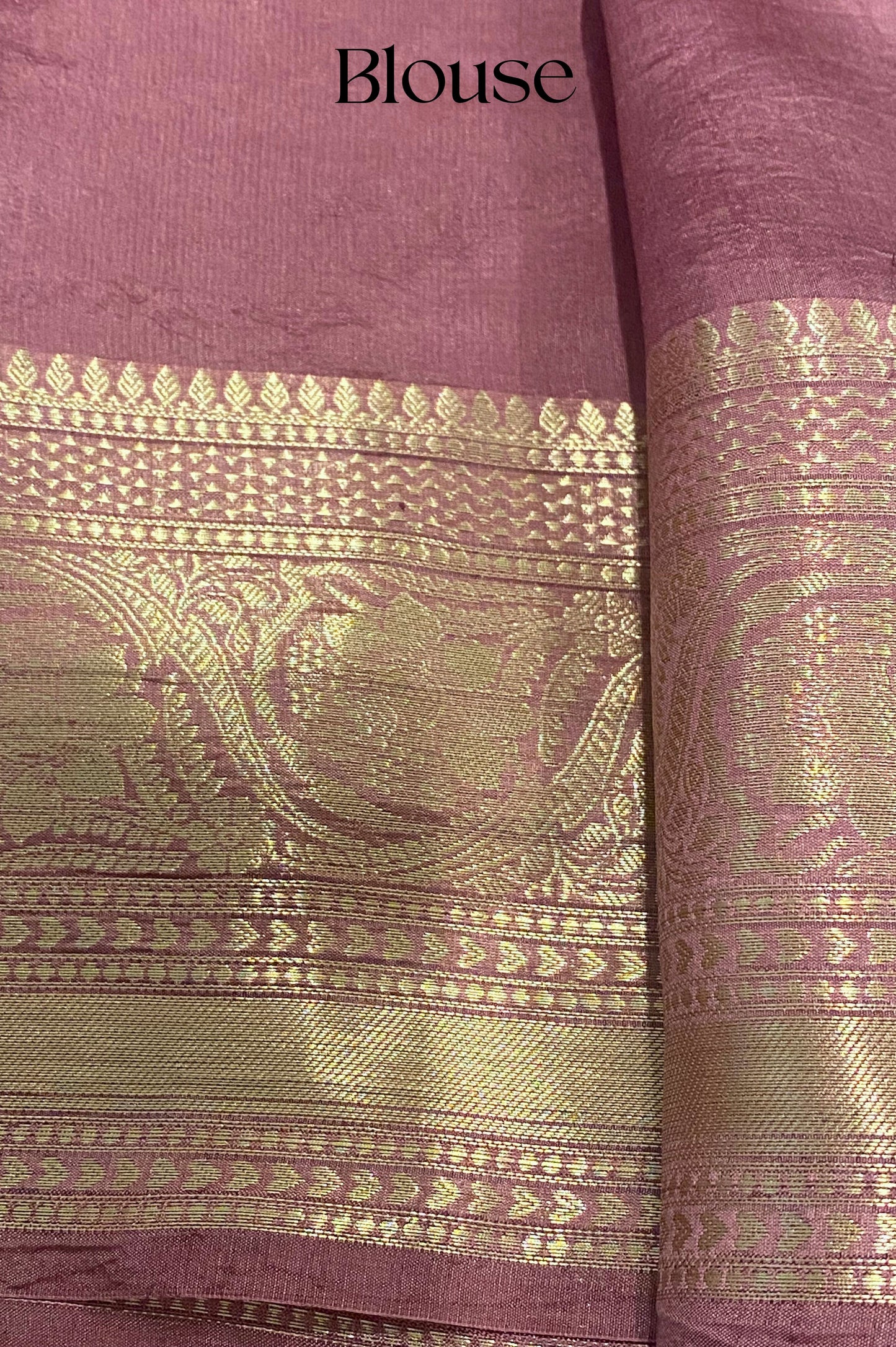 Light-Weight Pearlescent Rose Pink Pure Katan Silk Banarasi Handloom Saree with All-Over Kadhwa Motifs And Intricate Bel Border in Subtle Gold Zari