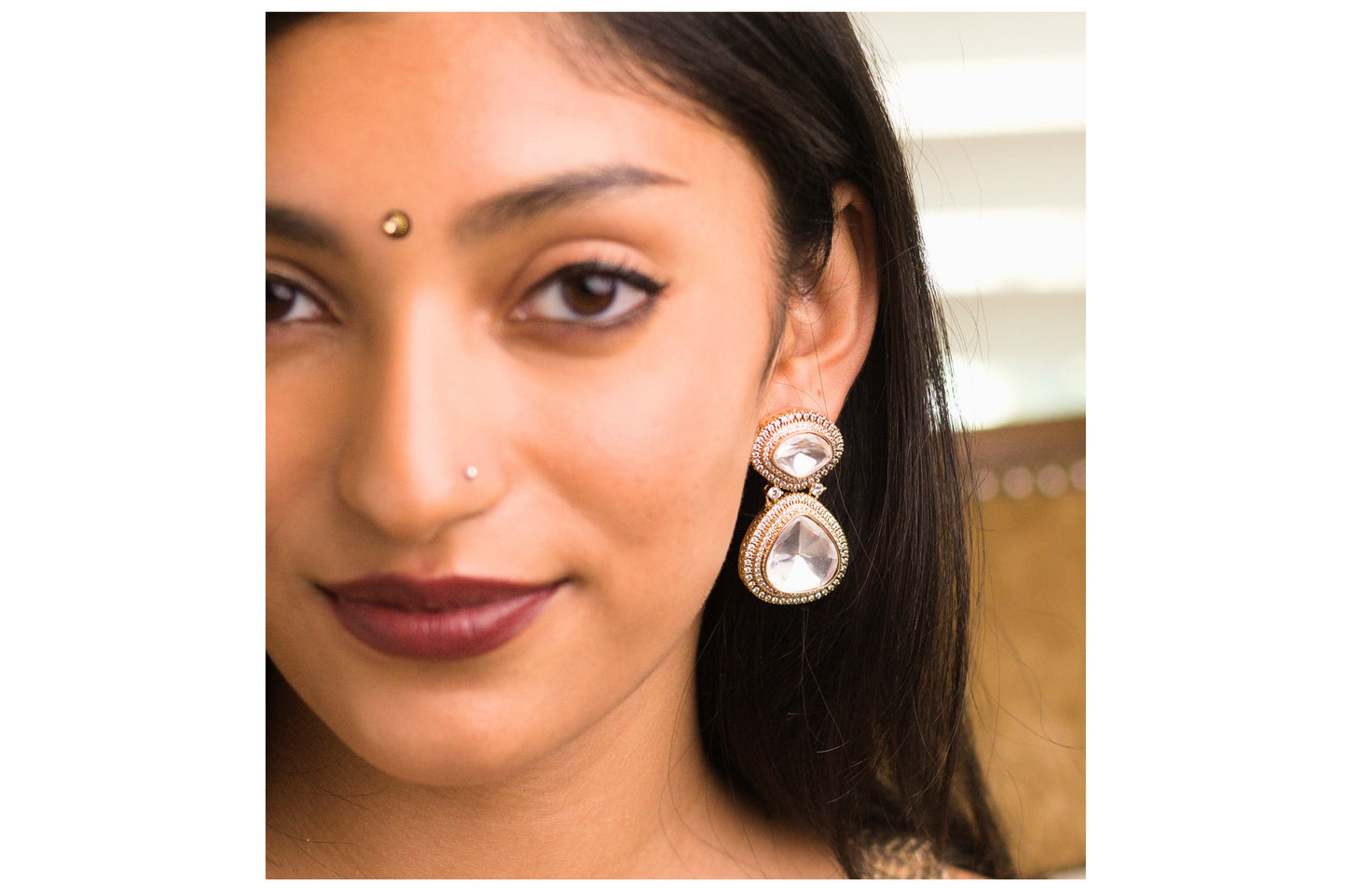 Statement Stone Drop Earrings