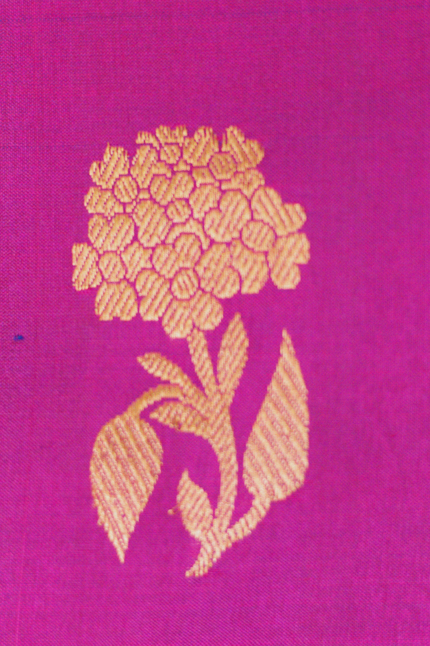 Hydrangea Motif  Pure Katan Magenta Banarasi Saree
