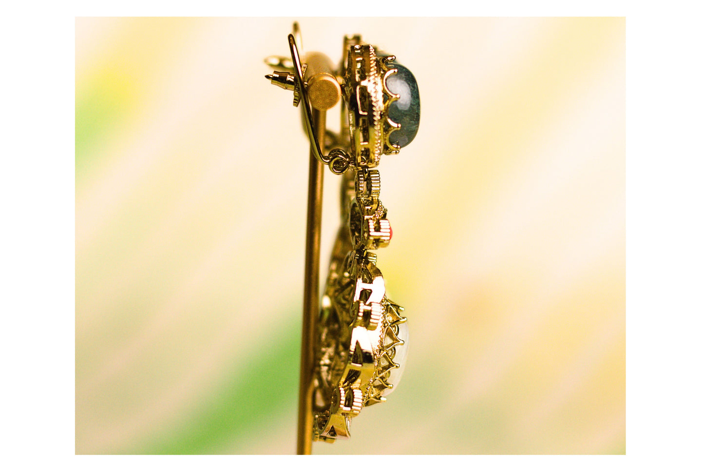 Ivory Drop Stone Statement Earrings