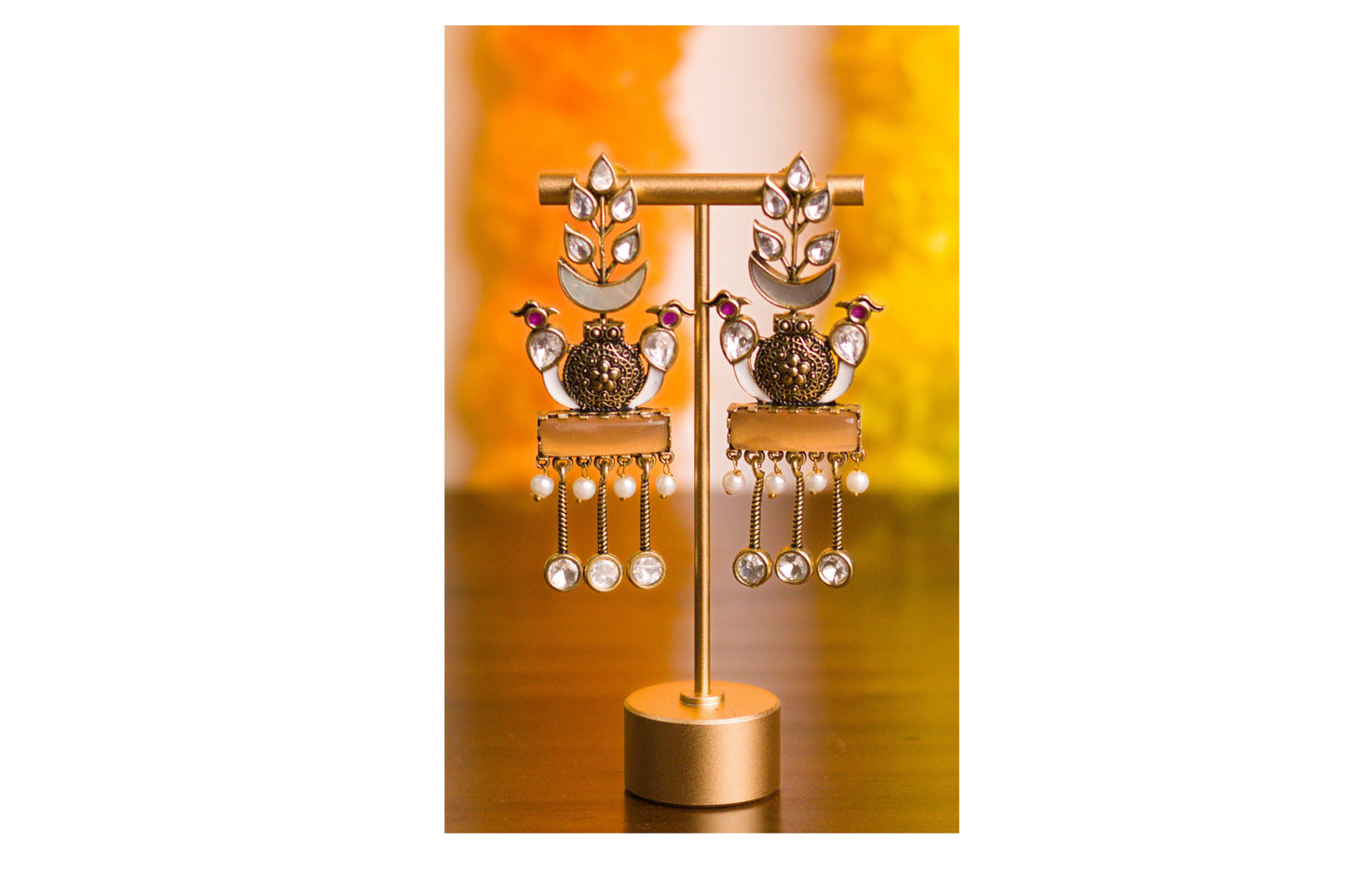 Peach Woodpecker Earrings
