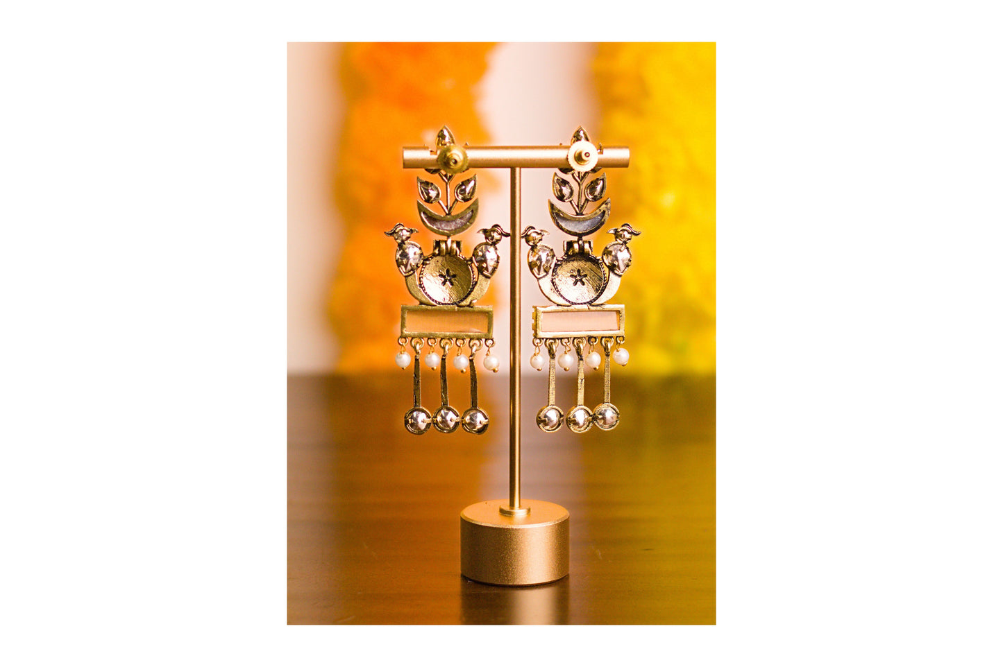 Peach Woodpecker Earrings