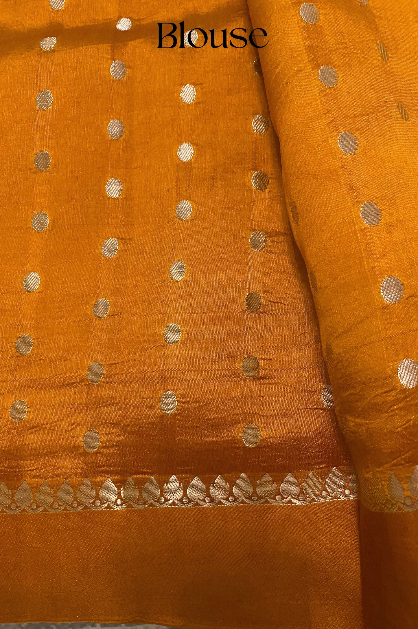 Honey Gold Minakari Guldasta Motif Pure Katan Banarasi Silk Saree.