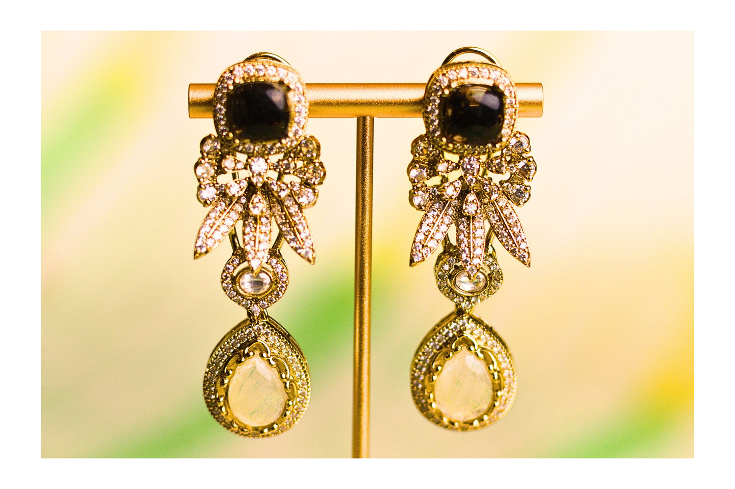 Ivory Drop Leafy Cluster Earrings