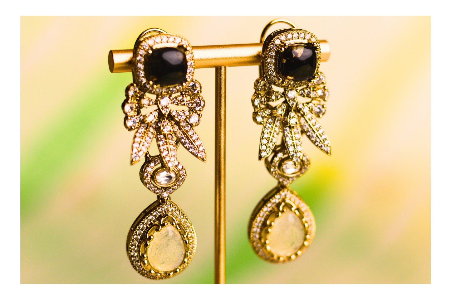 Ivory Drop Leafy Cluster Earrings