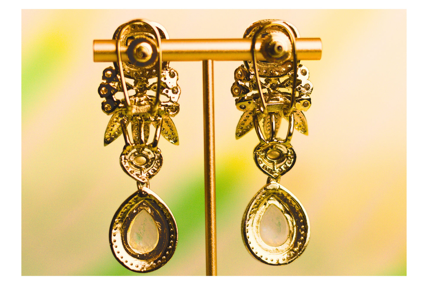 Ivory Drop Leafy Cluster Earrings