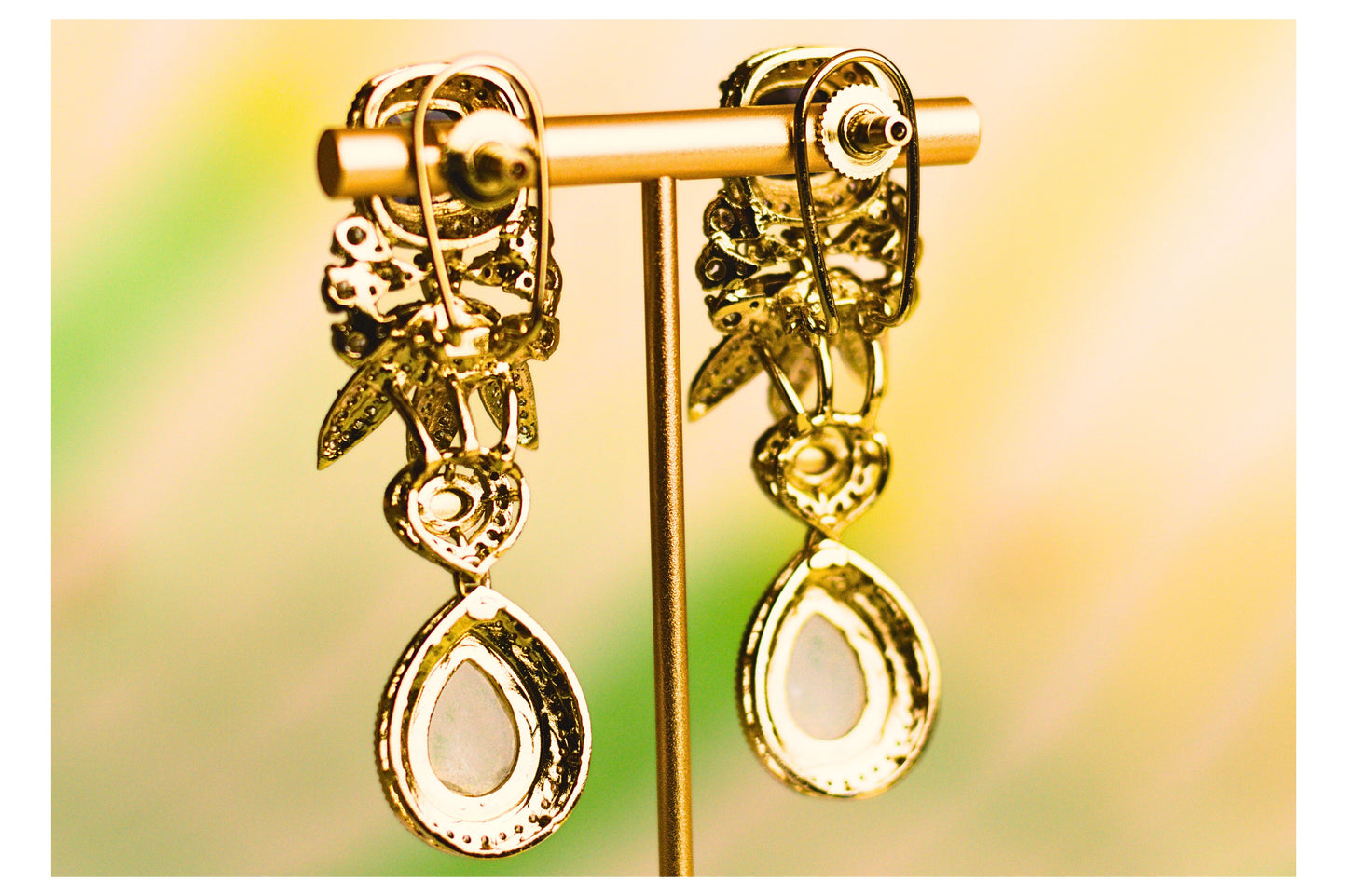 Ivory Drop Leafy Cluster Earrings