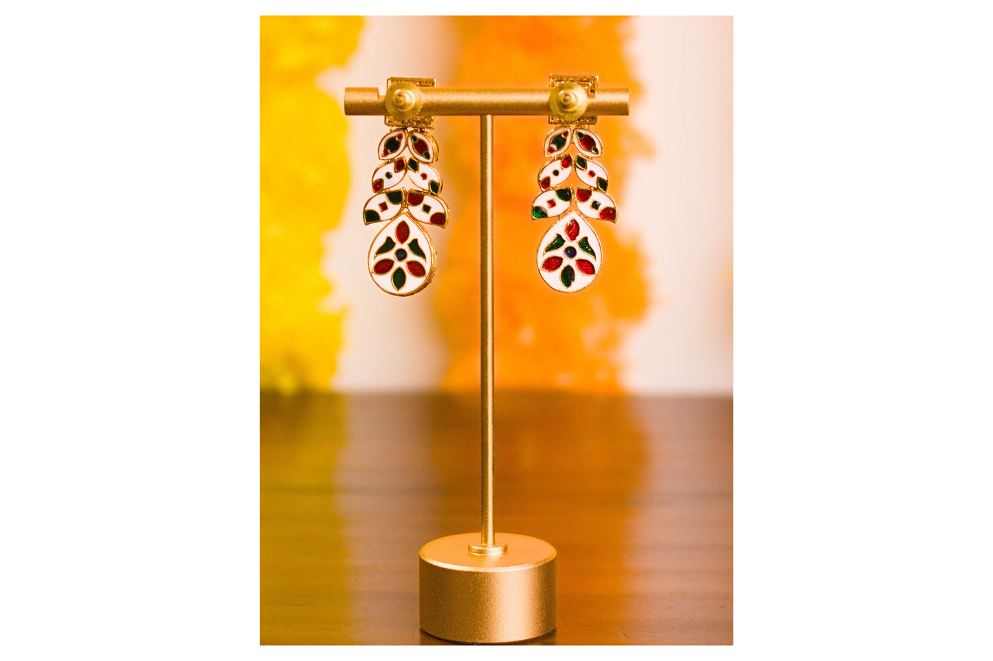 Kundan Meena Earrings