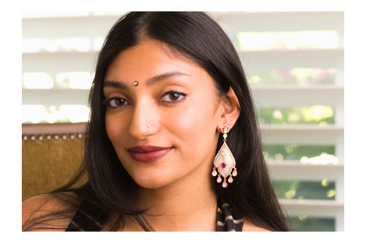 Mother Of Pearl Overlay Earrings