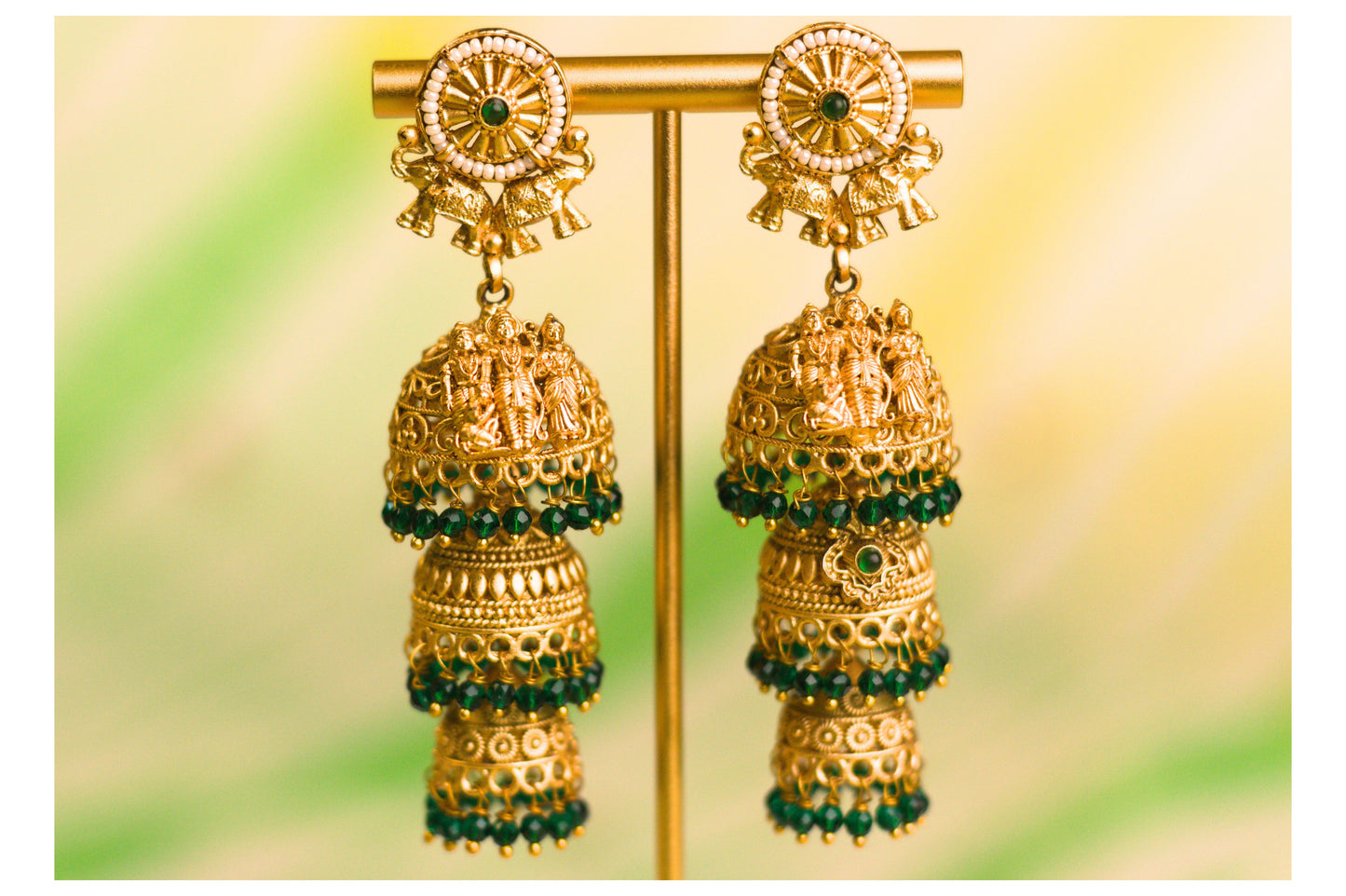 Ramayana 3 Tiered Jhumkas