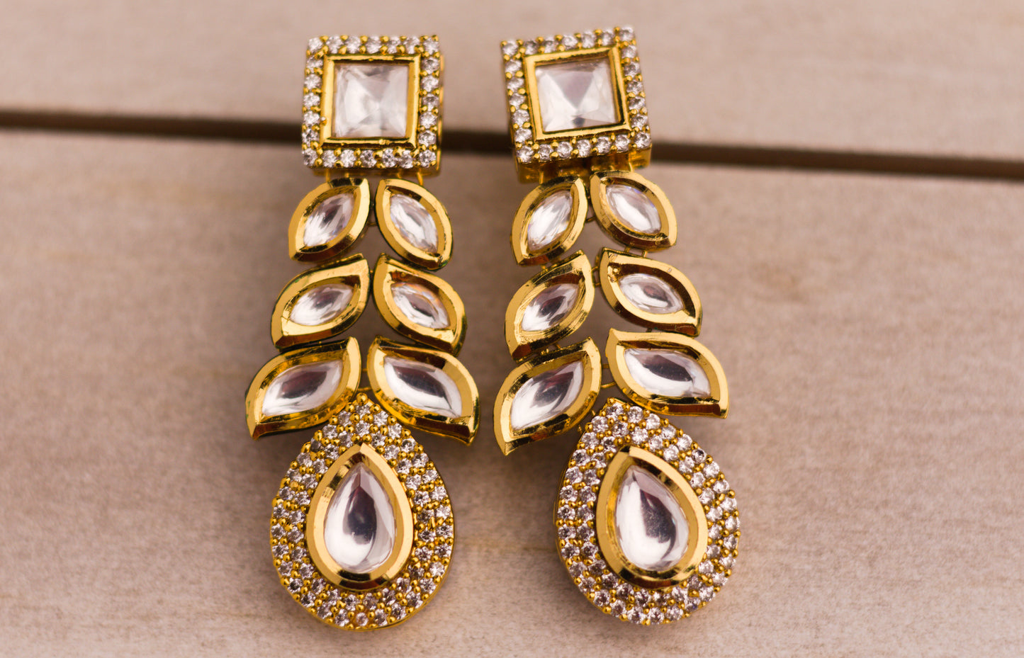 Kundan Meena Earrings