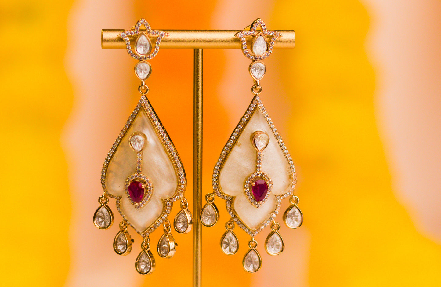 Mother Of Pearl Overlay Earrings