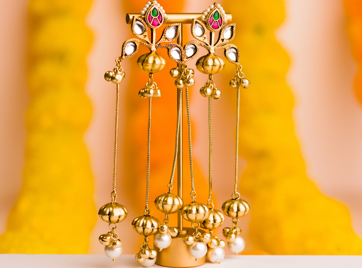 Chain and Ghungroo Rani Pachi Kundan Bali